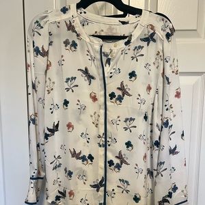 EUC Loft Butterfly and Floral print top